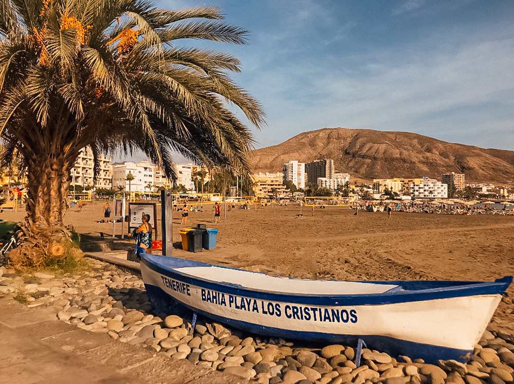 Los Cristianos beach in Tenerife 