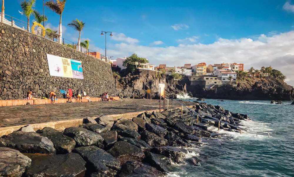a concrete beach of Alcala in Tenerife