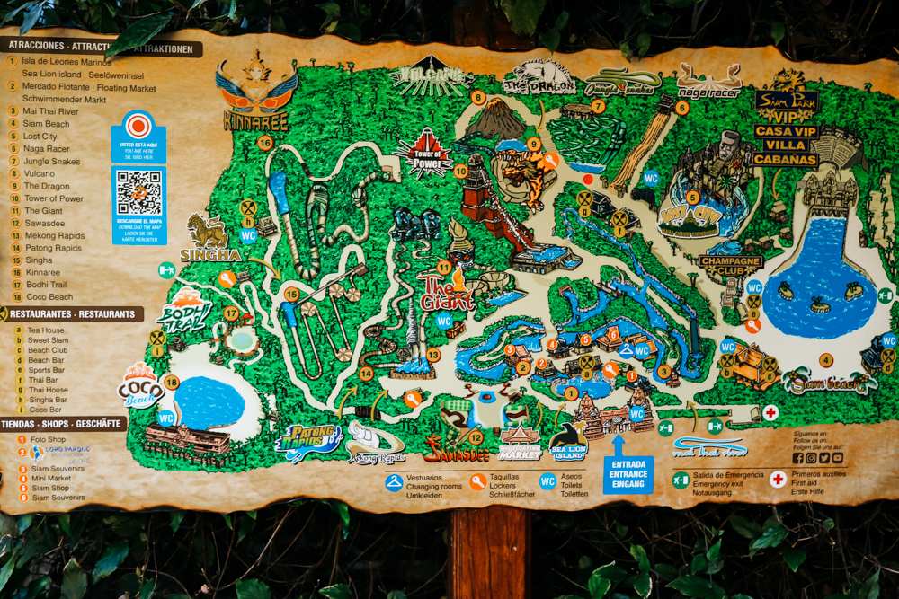 Siam park map 